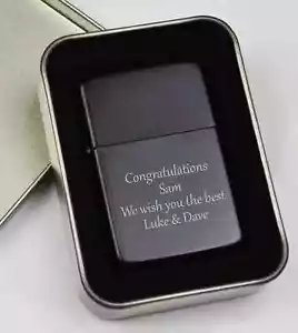 Personalised Engraved Windproof Lighter Custom Gift for Him Her Present - Picture 1 of 5