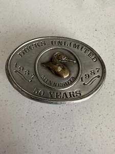 Ducks Unlimited Belt Buckle Vintage Minnesota 50 Years 1987 Limited Edition - Picture 1 of 4