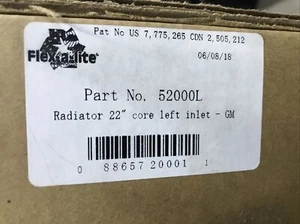 FLEX-A-LITE 52000L RADIATOR 22" CORE LEFT INLET FITS GM - Foto 1 di 2