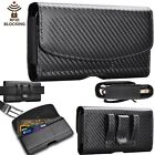 Cell Phone Holster Pouch Leather Wallet Case with Belt Loop for iphone Samsung