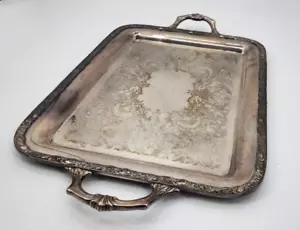 Vintage Silver plated Victorian Rose Serving Plate Tray Platter WM Rogers - Picture 1 of 12