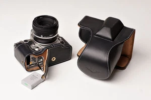 Funda Bolsa Completa de Cuero Real Genuino para Lente Nikon DF 50mm Negra - Imagen 1 de 11
