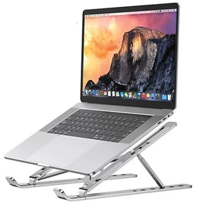 Macbook Stand Aluminum Notebook Tablet Holder Adjustable Heights from 8-17" - Picture 1 of 6