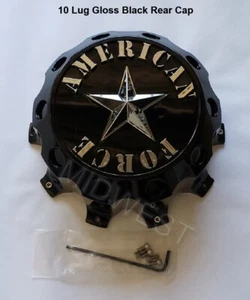 American Force AFX321B-G GLOSS Black 10 Lug Dually REAR Wheel Center Cap - Picture 1 of 5