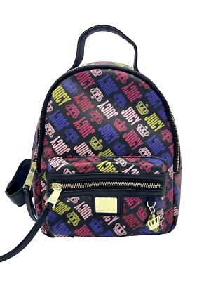 Juicy Couture LOGO Mochila Púrpura Rosa Verde Negro Bolso de Hombro Cartera Nuevo sin Etiquetas Foto 1 de 4