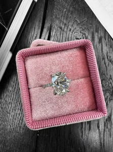 14k White Gold 2.30TCW Oval Lab Grown Diamond FG/VVS-VS Ring For Propose Gift - Picture 1 of 14