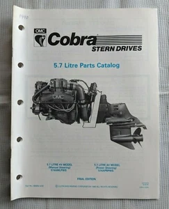 1990 OMC  / COBRA STERN DRIVE PARTS MANUAL 5.7 LITRE 4V MODELS - Picture 1 of 6