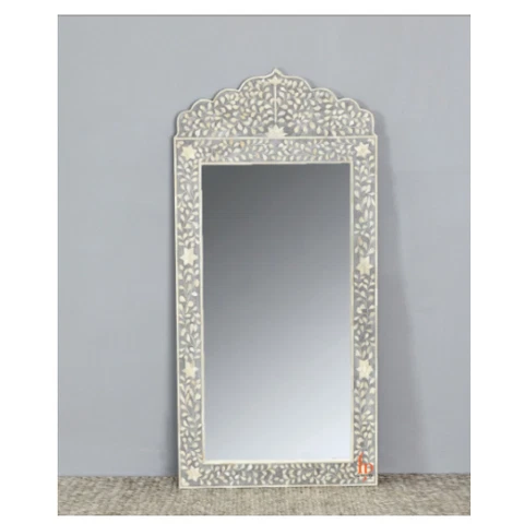 Antique Bone Inlay Mirror Frame | Handcrafted Wall Mounted Mirror for Bedroom Cover