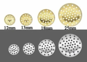 Discos de cuentas perforadas de aluminio enchapados en oro o plata 4 tamaños * - Imagen 1 de 4