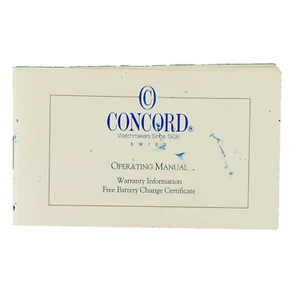 CONCORD WATCHES OPERATING MANUAL , WARRANTY INFO & FREE BATTERY CHANGE BOOKLET - Picture 1 of 3