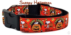 Halloween dog collar handmade adjustable buckle 1" or 5/8" wide or leash - Picture 1 of 12