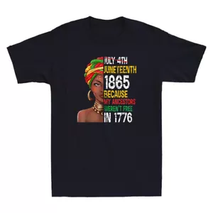 Juneteenth Queen Melanin Afroamerikanerin Frauen Unisex Schwarz Vintage T-Shirt Tee - Bild 1 von 8