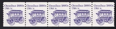 1897 Transportation Issue – 1c PNC strip of 5 Plate # 2 Unused NH - Image 1 of 2