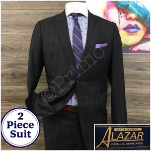 Mens BESPOKE Suit 2 Piece Jacket Pants Blazer Sport Coat Size 44L Wool Classic - Picture 1 of 16