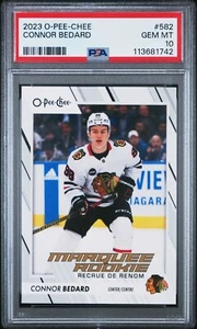 2023-24 O-Pee-Chee Connor Bedard #582 Blackhawks Marquee Rookie RC PSA 10!! A - Picture 1 of 2