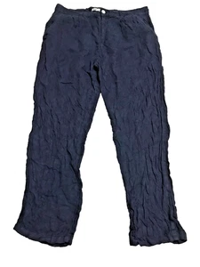 Pantalones Chinos Zara 100% Lino Plisados Bolsillos Hombres 34 Azul Marino Bolsillos Preppy - Imagen 1 de 9