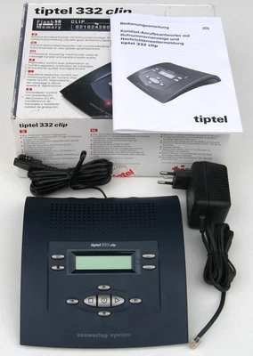tiptel 332 clip ▪ Komfort-Anrufbeantworter digital, Display, AB, Anleitung, Ovp - Bild 1 von 4