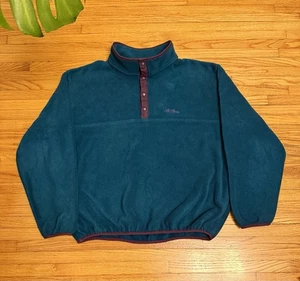 Vintage 90s Large LL Bean Pullover 1/4 Snap Synchilla Fleece Jacket - Picture 1 of 9