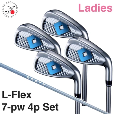 ONOFF Ladies Iron Wedge 7-pw 4p Set Custom Sky Blue L Flex SMOOTH KICK Shaft MTO - Image 1 of 4
