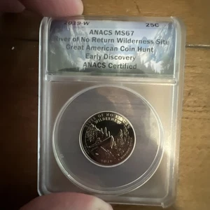 2019-W Frank Church river of no return Quarter ANACS MS-67 EARLY DISCOVERY Coin - Picture 1 of 7