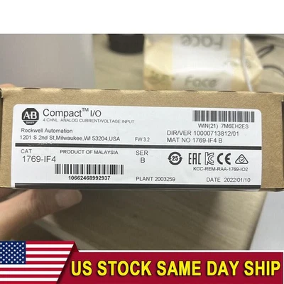 1769-IF4 AB CompactLogix 4-Ch Input Module New Factory Sealed US Free Tax - Image 1 of 2