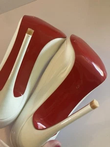 Beautiful Designer White W Red Bottom Heels Size 10 EUC - Picture 1 of 12