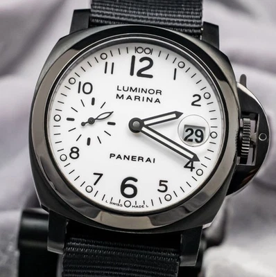 Panerai 49 Luminor Marina 40 mm White Dial Custom DLC PAM00049 PAM 00049 PAM49 - Image 1 of 4
