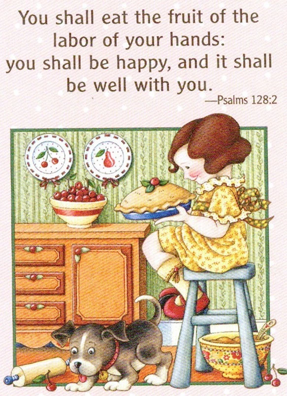 Salmos FRUTO DE TU TRABAJO Cereza-Imán de Otoño Artesanal-con Arte de María Engelbreit Foto 1 de 1