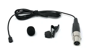 Black Lavalier Lapel Mic 3-pin mini XLR for VocoPro UDH Wireless Transmitters - Picture 1 of 6