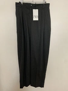 ZARA Art High Waisted Tailored Pants Size S Grey Pinstriped RRP$75.95 - Picture 1 of 5