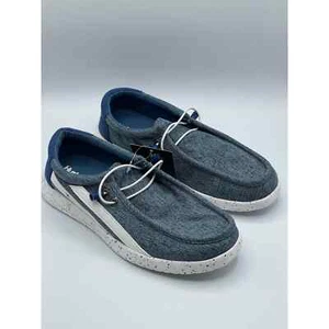 Hurley Blue and White Stripe Melky Boat Shoe Boys Size 5 - Picture 1 of 10