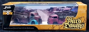 Jada 63 VW Volkswagen Bus Pickup 47 Ford COE Yard Dawgs Junkyard Diorama Cars - Picture 1 of 4