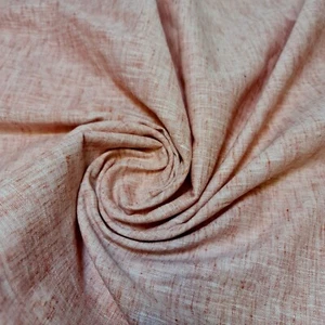 100% Cotton Lenin Fabric Salmon Pink Shot Mélange Dress Craft Material 44" - Picture 1 of 4