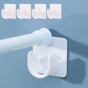 Adhesive Shower Curtain Rod Holder - 2 Pack Curtain Rod Bracket No Drilling, Mul - Picture 1 of 10