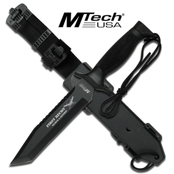 FIRST RECON MTech Tactical Rescue Knife With Custom Sheath TANTO Blade M_CON - Image 1 of 1