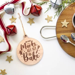 On Your Marks Get Set Bake Bauble - Baking Christmas Ornament Baking Gift Xmas - Picture 1 of 4