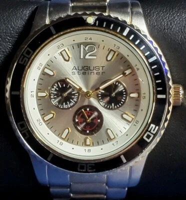 Rugged August Steiner AS8059TTG Silver and Gold-tone Multifunction Women's Watch - Image 1 of 4