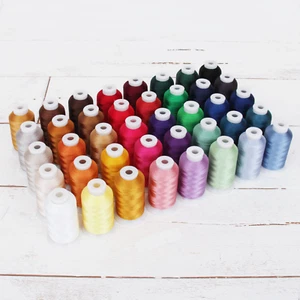BEST 40 COLOR MACHINE EMBROIDERY THREAD SET - HUGE 1000 METER POLYESTER SPOOLS - Picture 1 of 6