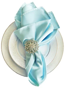 Wedding Linens Inc. (10 pcs) 20" x 20" Heavy Duty Satin Napkins - Picture 1 of 42
