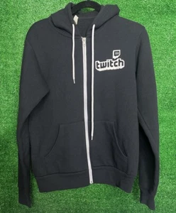 Sudadera con Capucha Twitch Partner Adulto Pequeña Negra Cremallera Completa Polar Lona Suéter - Imagen 1 de 17