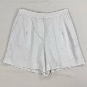 J Crew Factory Womens Pleated Short Size 6 White Elastic Waist - Picture 1 of 11
