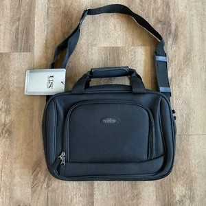 US Traveler Luggage Black Messenger Crossbody Strap Bag School Office Unisex - Picture 1 of 6