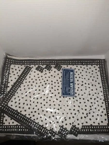 Vintage Lillian Vernon Black & White Placemats & Cloth Napkins Set Of 4 New - Picture 1 of 4