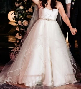 Hayley Paige "Pepper" Bridal Overskirt with Beaded Belt- Size 12 - Picture 1 of 8