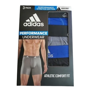 NEW Adidas Performance Men Stretch Cotton Boxer Brief 3 Pack Large - Picture 1 of 2