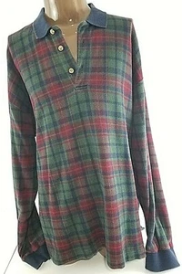 Eddie Bauer Herren XL/XG Button Down Hemd Flanell kariert blau grün rot - Bild 1 von 6