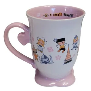 Disney Parks Its a Small World Tasse 8 flüssige Unzen rosa weiß Disneyland World Disneyana - Bild 1 von 7