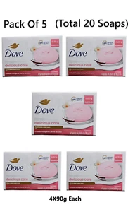 5X Dove Delicious Care Leche De Coco Kokosmilch Seifenstücke 4X90G (20 Seifen) - Bild 1 von 4