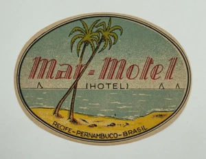 Etiqueta/pegatina de equipaje original vintage Mar - Motel (hotel) Pernambuco Brasil - Imagen 1 de 2