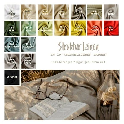 Leinen Meterware - 100% Leinen Uni - Strukturleinen, Leinengewebe *ab 50cm - Bild 1 von 4